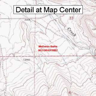  USGS Topographic Quadrangle Map   McEwen Butte, Oregon 