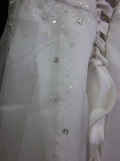 MAGGIE SOTTERO COUTURE White Strapless Wedding Gown SzM  