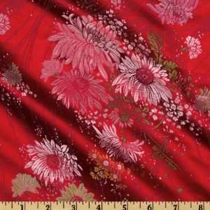  44 Wide Chinese Brocade Spring Red Fabric By The Yard 