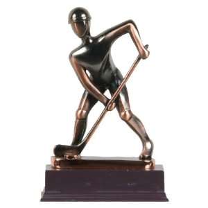  Medium Abstract Hockey Player Statue   Copper Finish