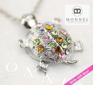 R155 Crystal Turtle Pendant Necklace (+Gift Box)  
