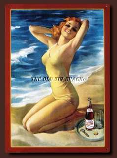   Tin Metal Sign   Pepsi Cola At The Beach Soda Soft Drink Girl #PC 16