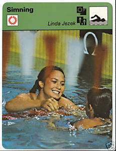 LINDA JEZEK Swimming 1981 SWEDEN SPORTSCASTER CARD 6307  