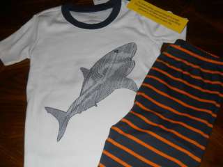 NWT Gymboree Boys SS Stitched Shark Pajamas 5 6 7 8 10  