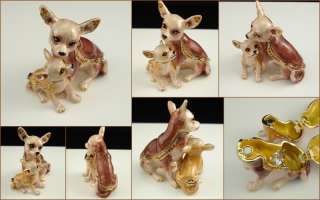 Swaroski Crystal Chihuahua Retro Jewellery Boxes SALE  