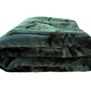  King Size Solid Green Korean Mink Blanket