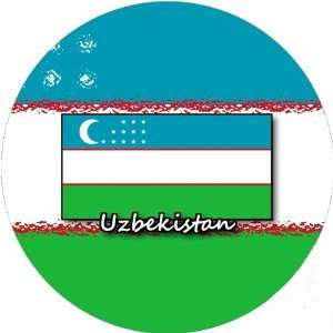  Pack of 12 6cm Square Stickers Uzbekistan Flag