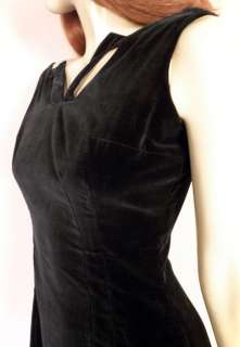 VINTAGE 50s Black SVELTE Sheath WIGGLE Dress Velvet GORGEOUS  