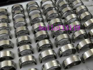 WHOLESALE 100 silver mix STAINLESS STEEL RING  