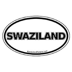 Swaziland Africa State Car Bumper Sticker Decal Oval Black and White