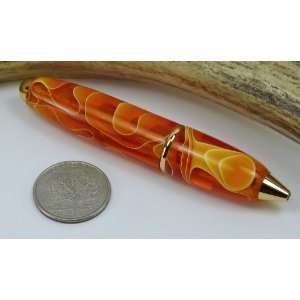  Citrine Water Acrylic Bullet Pen With a Gold Finish 