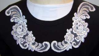   Pearl Sequin Pageant Boutique DIY Wedding Lace Applique #3  