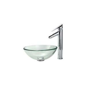   Glass Vessel Sink and Decus Bathroom Faucet Chrome: Home Improvement
