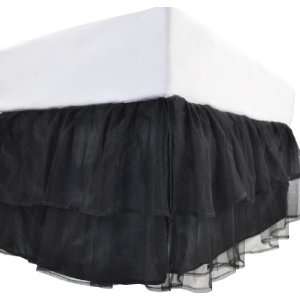  Tadpoles Triple Layer Tulle Twin Bed Skirt, Black: Baby