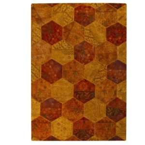   MAT Vintage Honey Comb Orange 5 2 x 7 6 Area Rug: Home & Kitchen