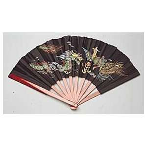  Bamboo Fan with Dragon & Phoenix Design