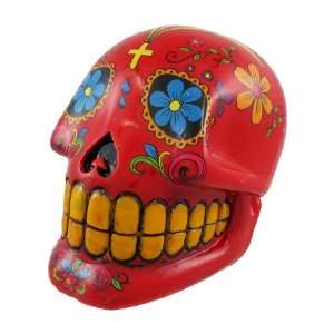  Red Day Of The Dead Sugar Skull Money Bank: Toys & Games