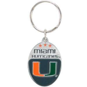  Miami Hurricanes Oval Pewter Key Chain