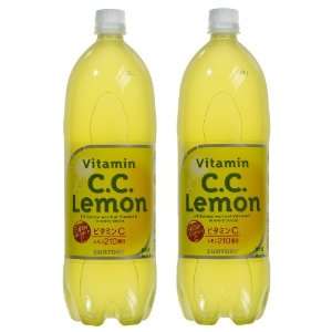 Suntory Vitamin C.C. Lemon Mildly Carbonated Zero Fat Drink 2 Large 