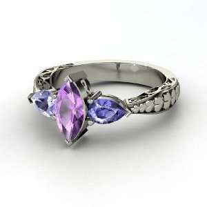  Hearts Summit Ring, Marquise Amethyst Sterling Silver 
