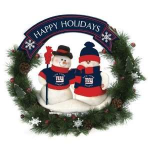  New York Giants Happy Holidays Wreath