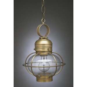 Caged Onion Hanging With Galley Raw Brass Medium Base Socket Clear 
