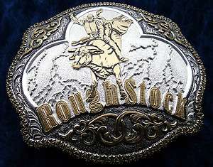 Crumrine Western Cowboy Bull Riding Rodeo ROUGH STOCK Belt Buckle 
