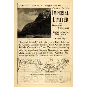   Canadian Pacific Railway Overland Route Train Travel   Original Print