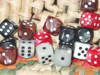 Marbleized Dice, Standard 16mm, Very Nice!  