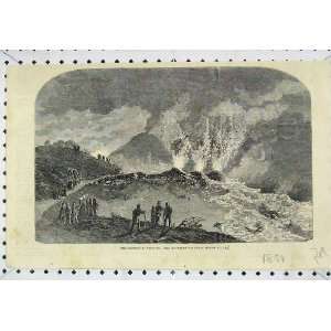   1858 Scene Eruption Vesuvius Mouth Great Stream Lava: Home & Kitchen