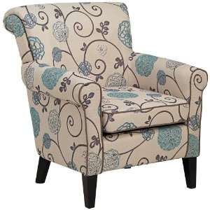  Briar Blue and Taupe Floral Arm Chair: Home Improvement