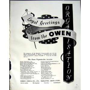  1953 ADVERTISEMENT RUBERY OWEN DARLASTON ORGANISATION 