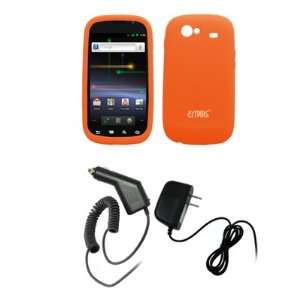  EMPIRE Orange Silicone Skin Case Cover + Car Charger (CLA 