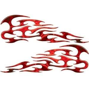   Color Reflective Inferno Red Tribal Motorcycle Gas Tank Flame Decals