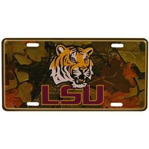   Louisiana State Fightin Tigers Car Tag Plate (Camo): Sports & Outdoors