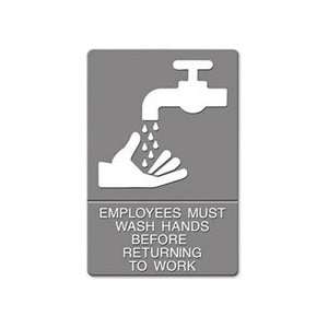   ¿½ ADA Signï¿½Employees Must Wash Hands Symbol: Home & Kitchen