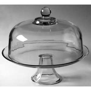    Clear Round Cake Stand with Lid, Crystal Tableware: Kitchen & Dining