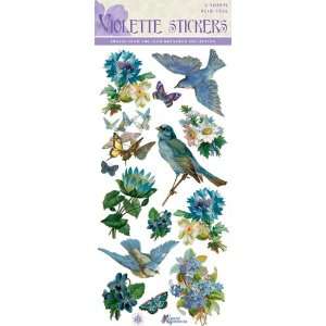  Violette Stickers Bluebird & Flowers