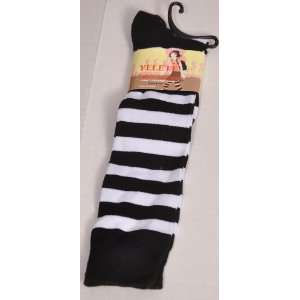  Black/white stripe Ladies Knee High Socks by Yelete 
