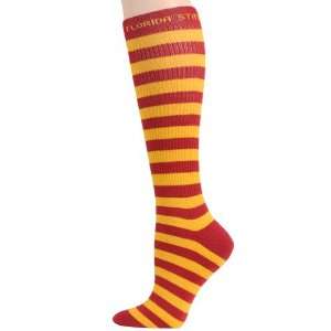   (FSU) Ladies Garnet Gold Striped Knee High Socks: Sports & Outdoors