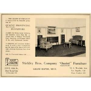  1930 Ad Stickley Bros. Quaint Provincial Furniture Mich 
