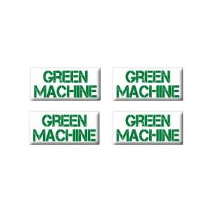  Green Machine Car   3D Domed Set of 4 Stickers: Automotive