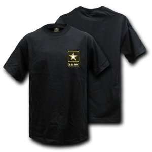  United States Army Black Official Chest Logo T shirt Size 