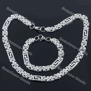   Stainless Steel Chains Bracelet and Necklace set Mens Fashion jewelry