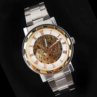 Luxury Mens 2 Tone Case Steel Mechanical Watch NB33  
