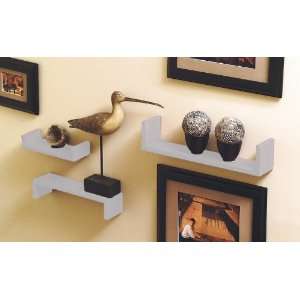  Set of 3 Shelf Help Wall Mounted Shelves in White Finish 