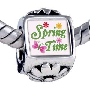 Style Bead Cartoon Theme Photo Flower European Charm Bead Spring Time 