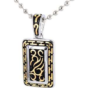  Stainless Steel Goldtone Tribal Design Necklace Jewelry