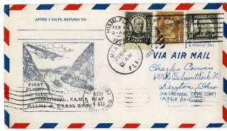 US Stamps Cover 1929 First Flight Miami to Canal Zone  