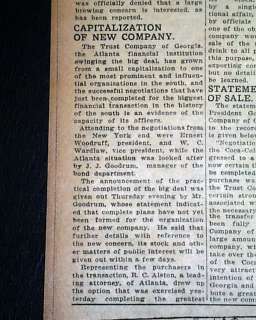 Great COCA COLA COMPANY Sold Asa Candler 1919 Newspaper  